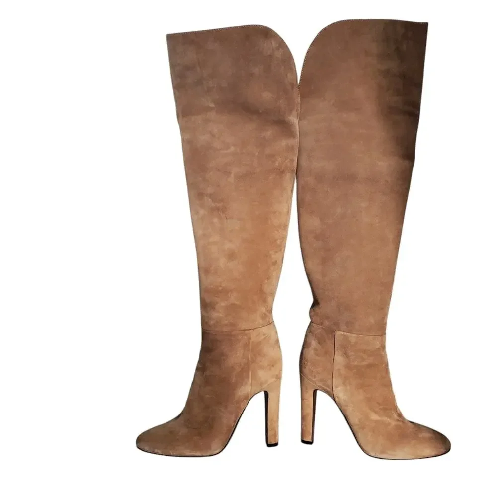 Gabriela Hearst Tan Suede Pull On OTK Linda Boots (EUR 38)